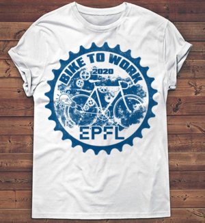 Bike to work 2020 - EPFL is a Swiss university. Each year, it organizes Bike to Work, a team challen | Diseño de Camiseta por creative gravity
