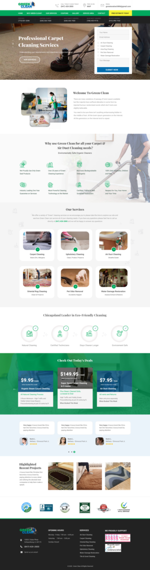 Green Carpet & Air Duct Cleaning | Web Design by WebPixel