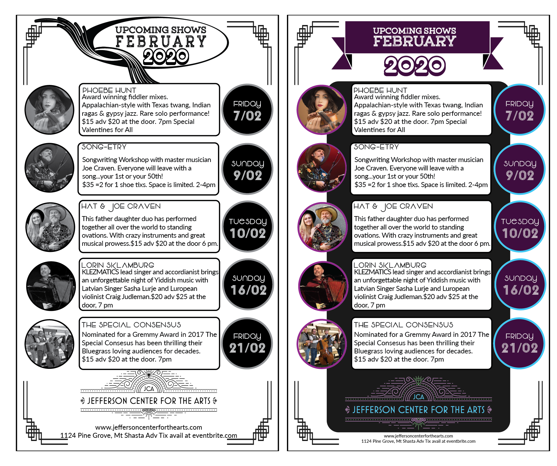 Graphic Design by Teona for Jefferson Center for the Arts | Design #23582950