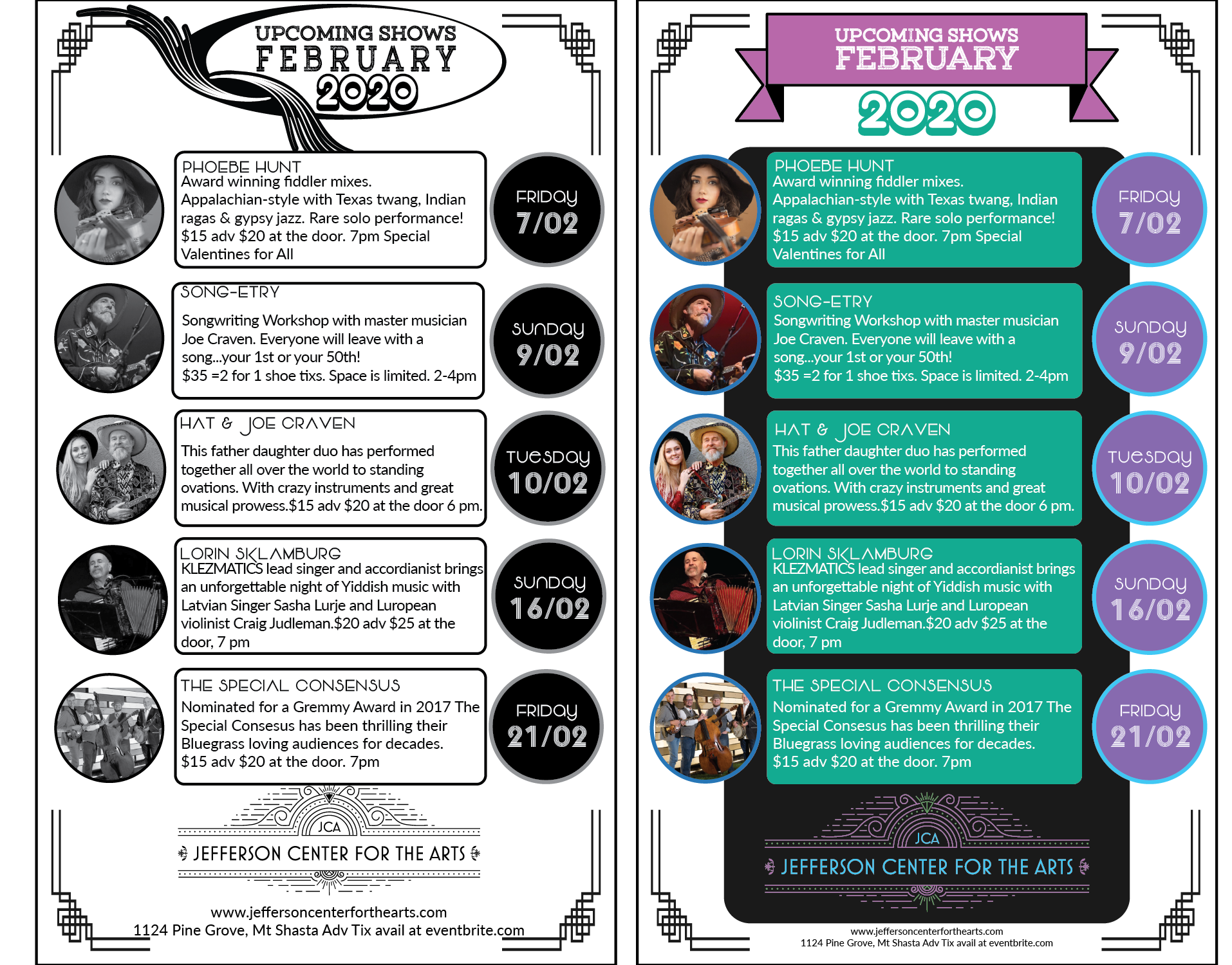 Graphic Design by Teona for Jefferson Center for the Arts | Design #23583006