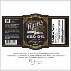 Firefly Farms Organic Hemp Company needs an OLD WORLD Label for CBD Bottle!
