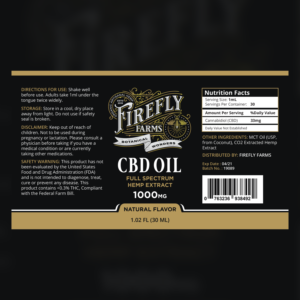 Firefly Farms Organic Hemp Company needs an OLD WORLD Label for CBD Bottle! | Label Design by Grapismo Brand Studio