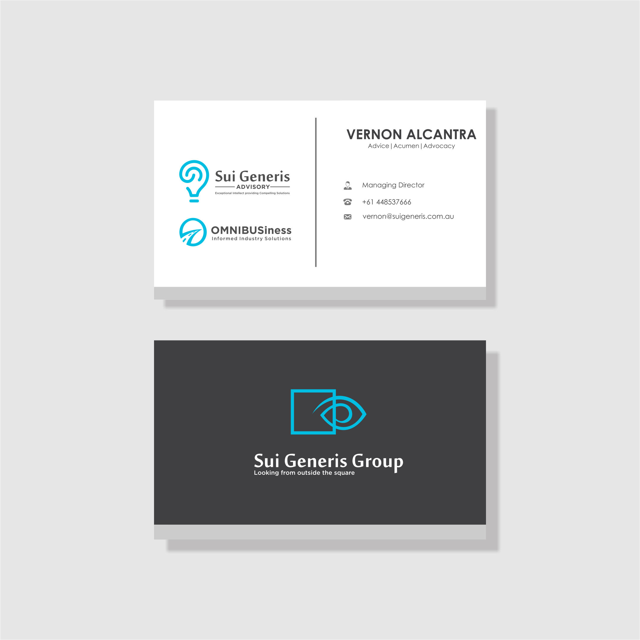 Diseño de Tarjeta de Presentación por artistoria™ para Sui Generis Pty Ltd | Diseño #23604733