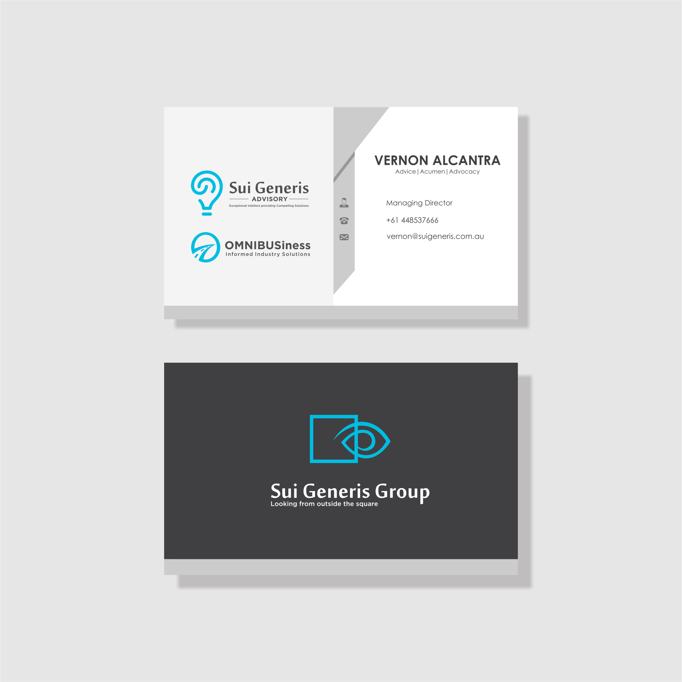 Diseño de Tarjeta de Presentación por artistoria™ para Sui Generis Pty Ltd | Diseño #23611154