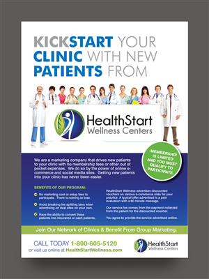 Flyer Design by rkailas for HealthStart Wellness | Design: #3023036