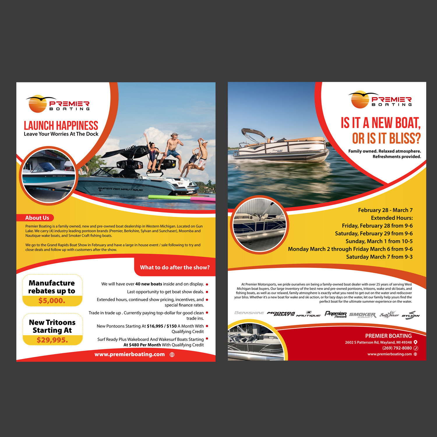 Flyer Design by Schöpfer for Premier Boating | Design #23586738