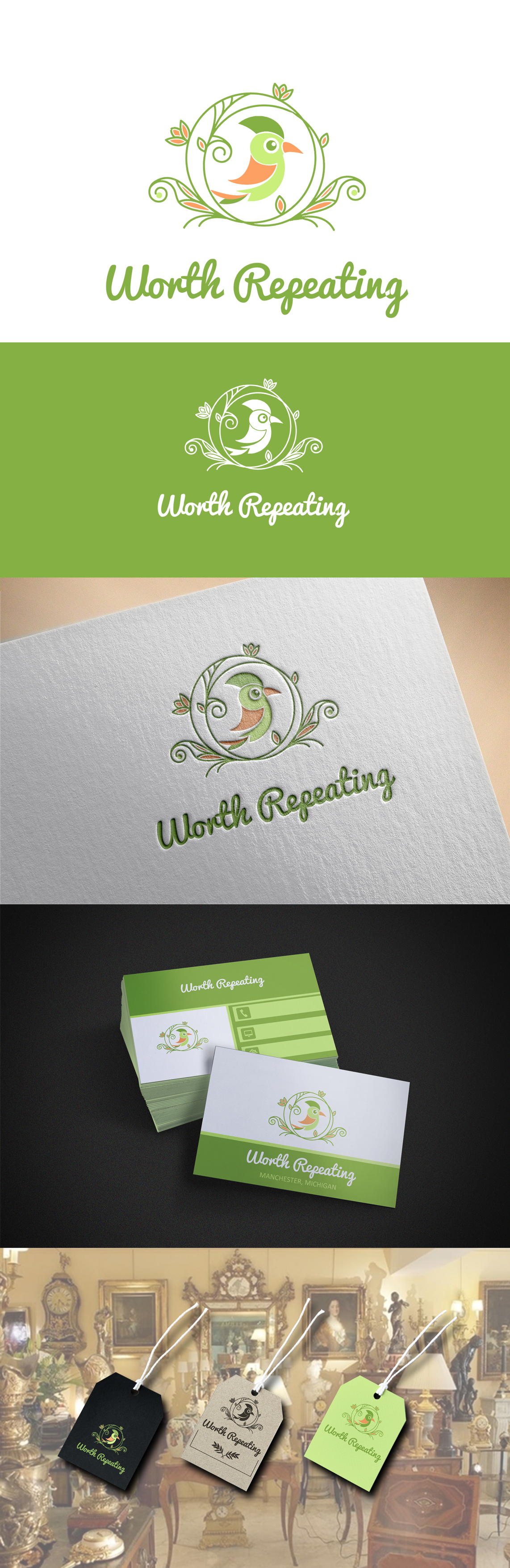 Logo Design by Ana Gocheva for Worth Repeating | Design #23589093