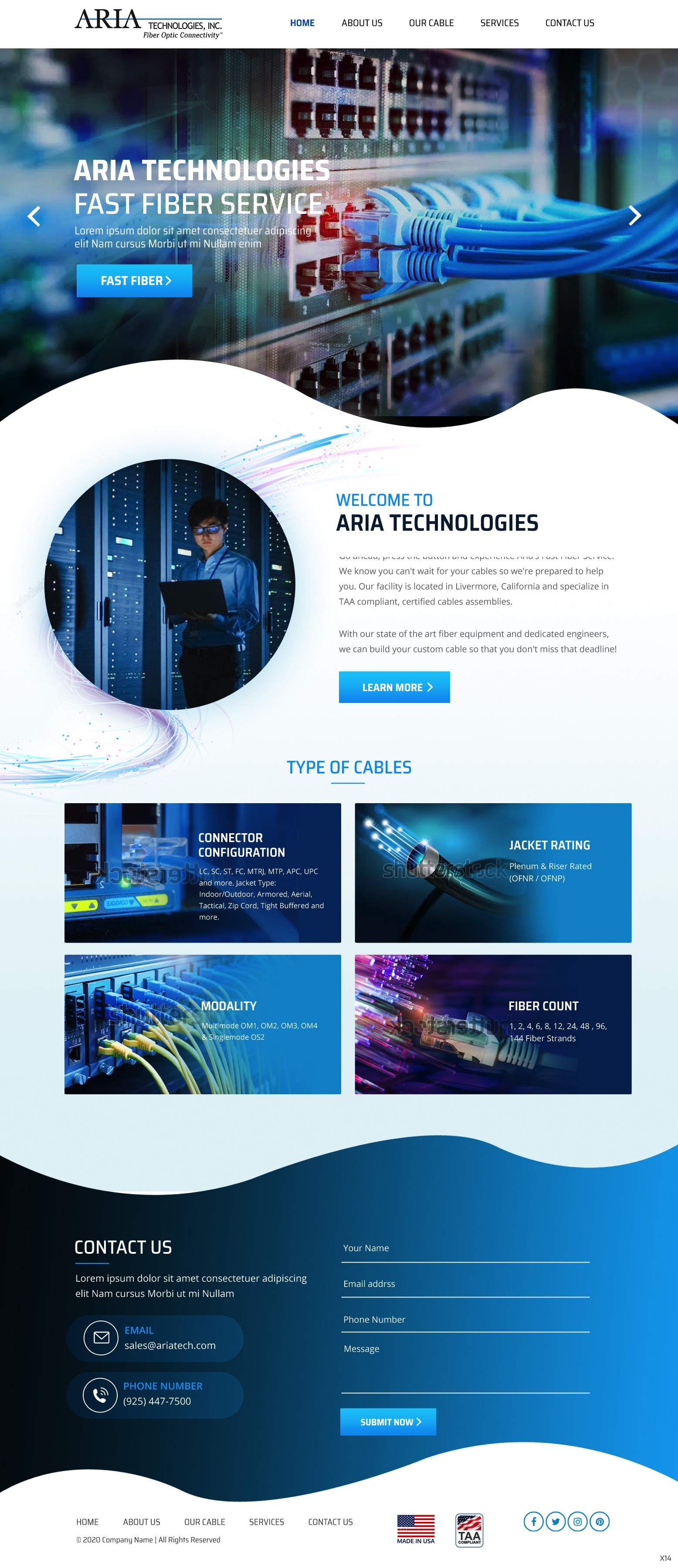 Landing Page Design by pb for FiberCablesDirect.com | Design #23587952