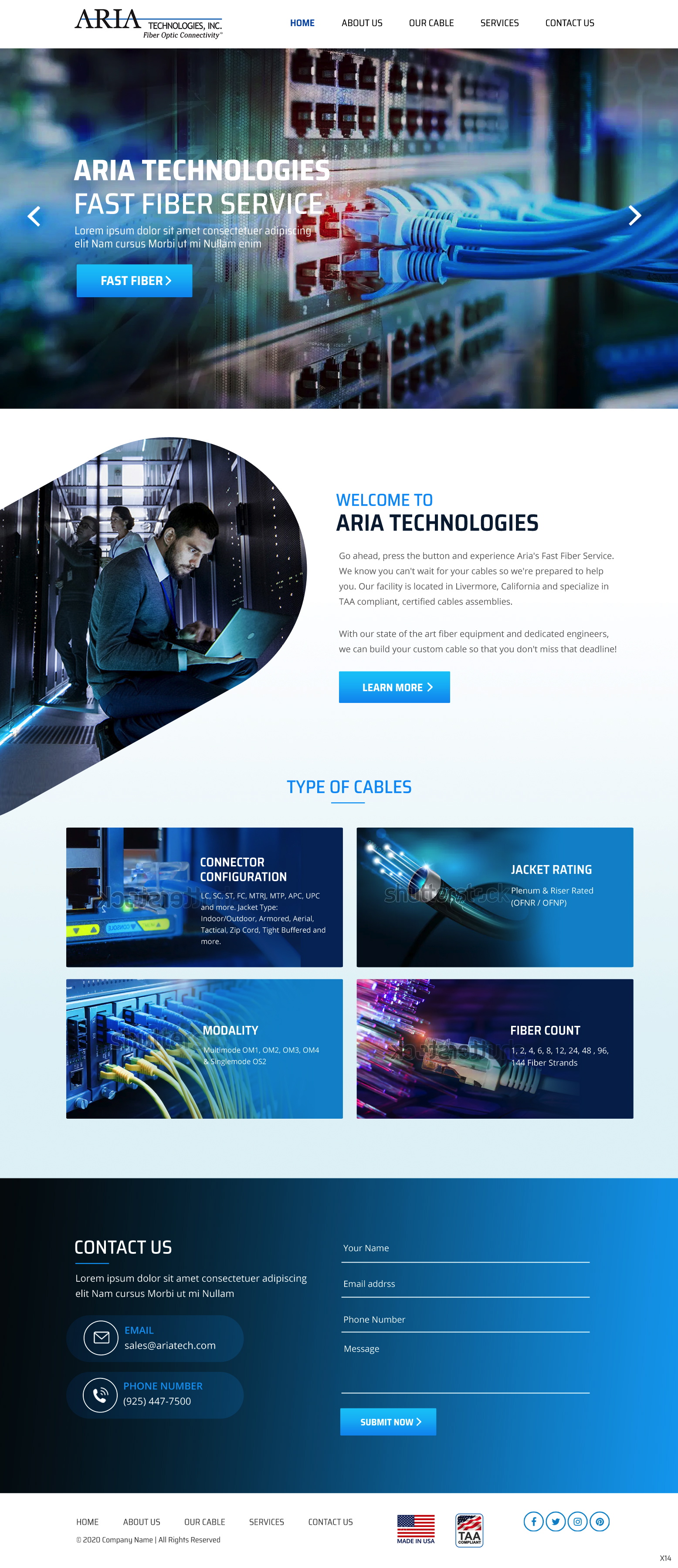 Landing Page Design by pb for FiberCablesDirect.com | Design #23587956