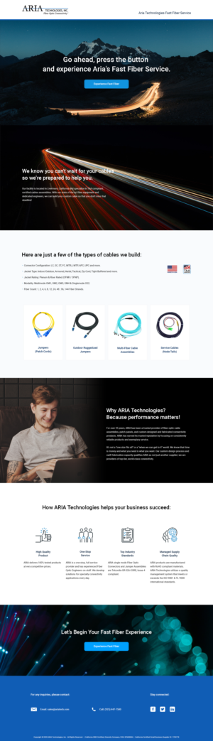 Landing Page-Design von Sol. Design für FiberCablesDirect.com | Design #23636391