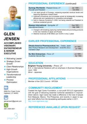 Resume Design by Sheingart for Epic Global Inc | Design: #23605661