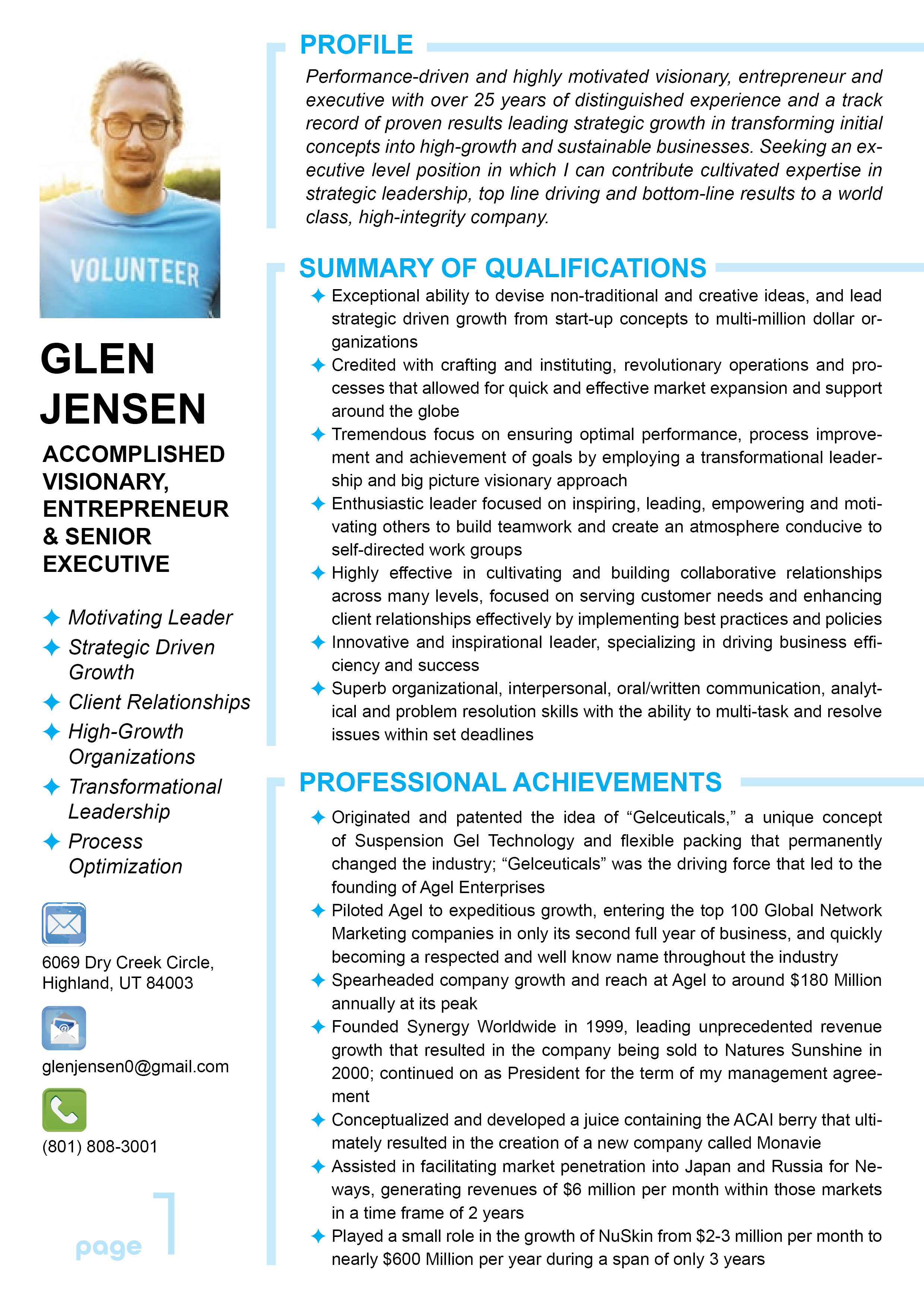 Resume Design by Sheingart for Epic Global Inc | Design #23605662