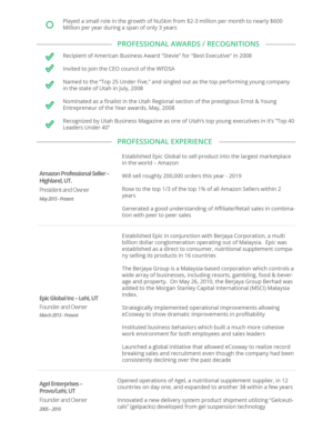 Resume Design by Vinicius_Paiva for Epic Global Inc | Design: #23629624