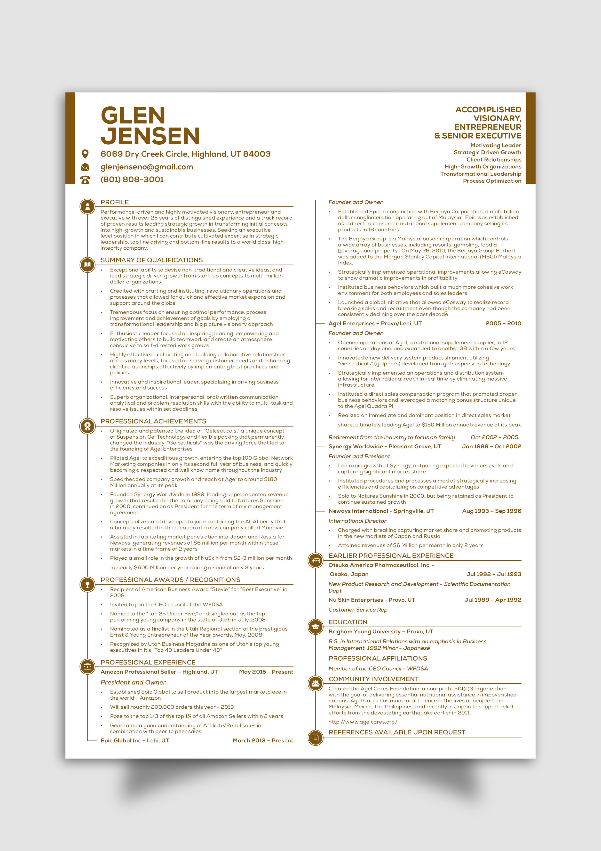 Resume Design by Suroj 2 for Epic Global Inc | Design #23638775