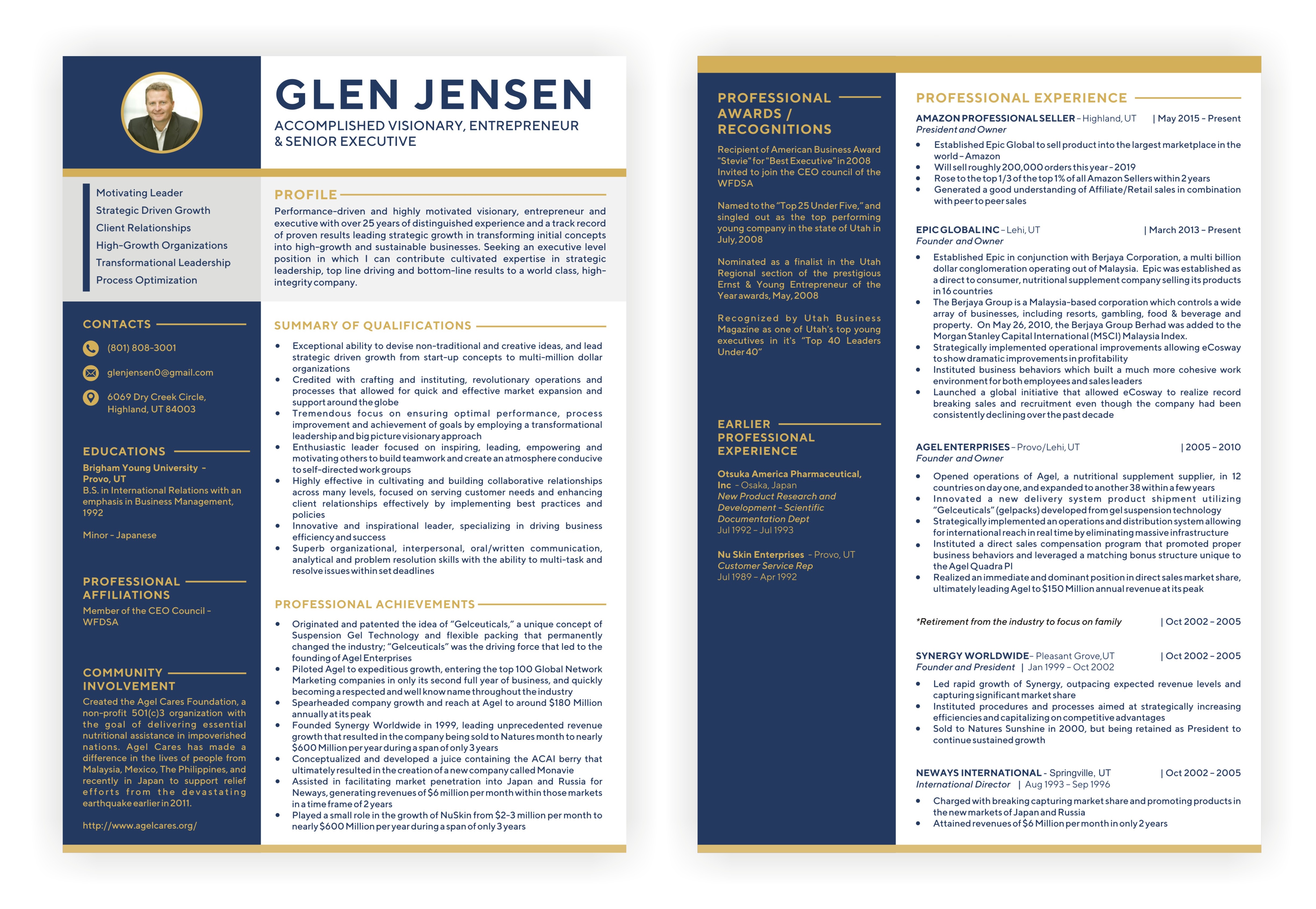Resume Design by ammar_ed for Epic Global Inc | Design #23605576