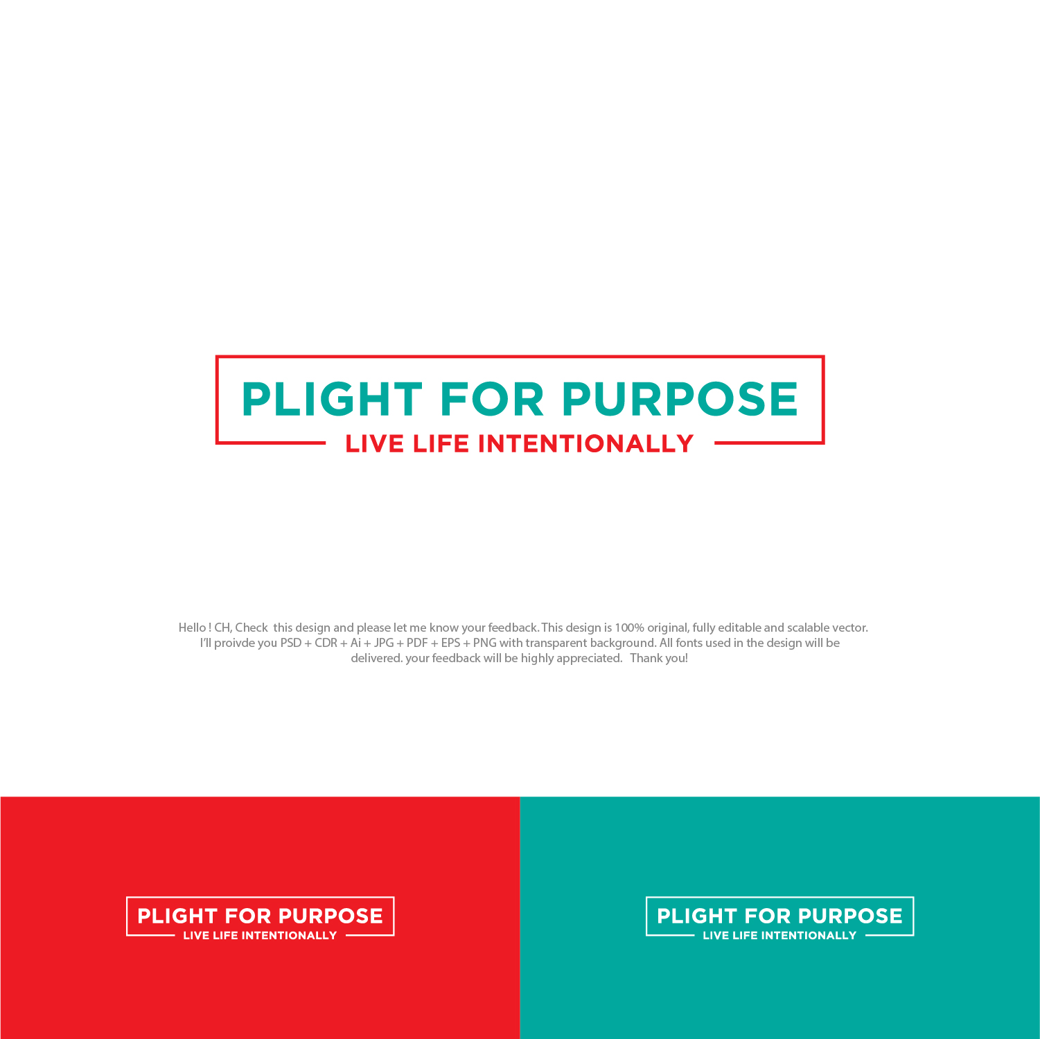 Logo Design by MuhammadFaizan786 for Plight for Purpose | Design #23589111