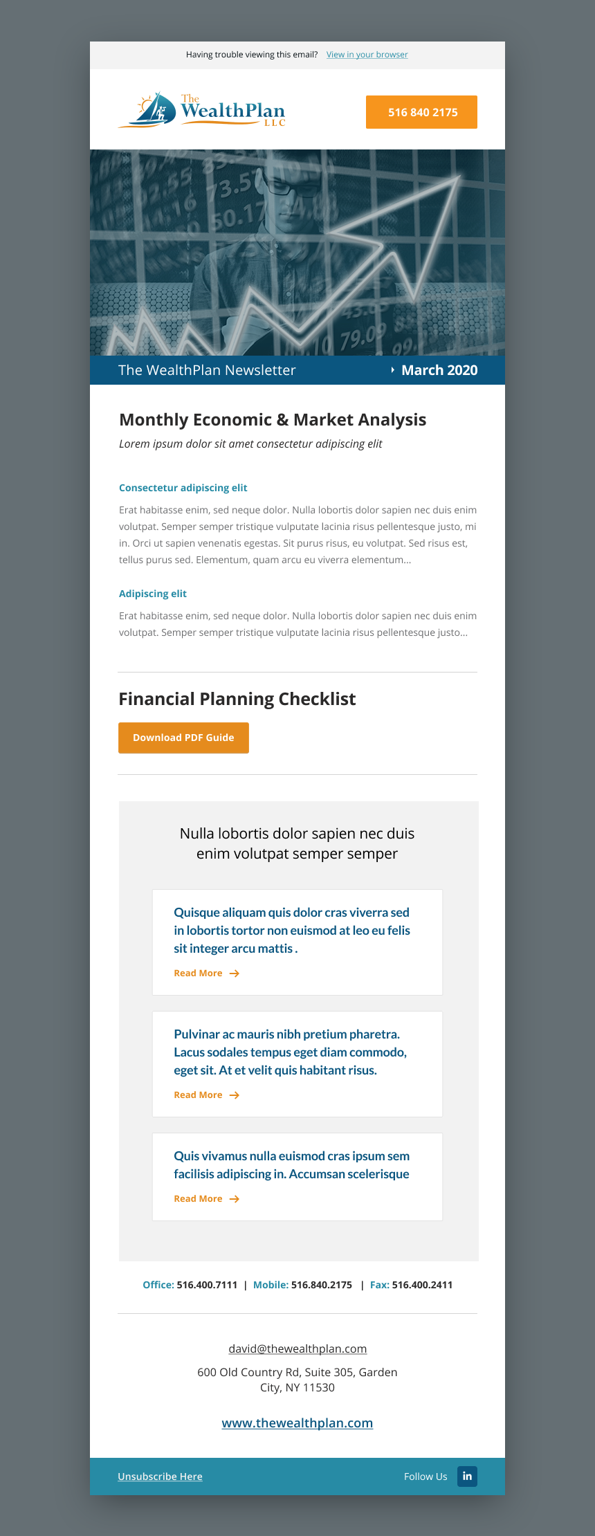 Diseño de Newsletter por Dingo para The WealthPlan | Diseño #23601643