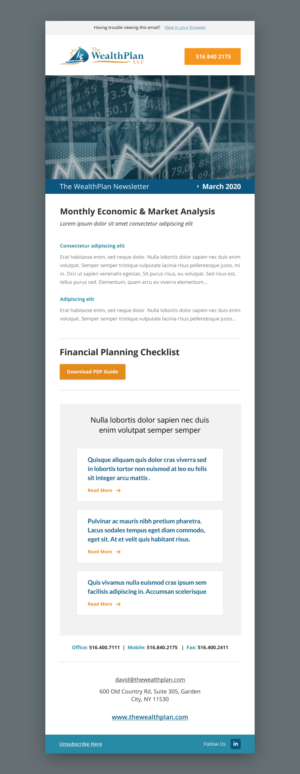 Newsletter Design by Dingo for The WealthPlan | Design: #23601643