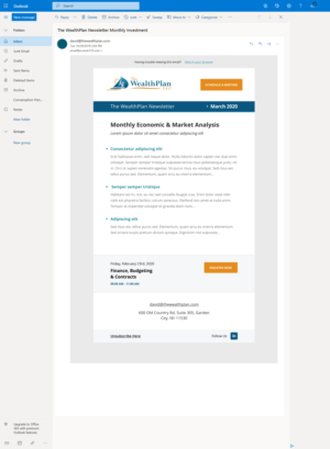Newsletter Design by Dingo for The WealthPlan | Design: #23626523