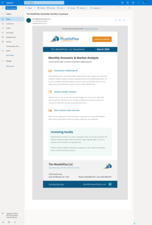 Newsletter Design by Dingo for The WealthPlan | Design: #23634311