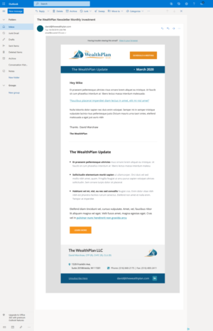 Newsletter Design by Dingo for The WealthPlan | Design: #23690771