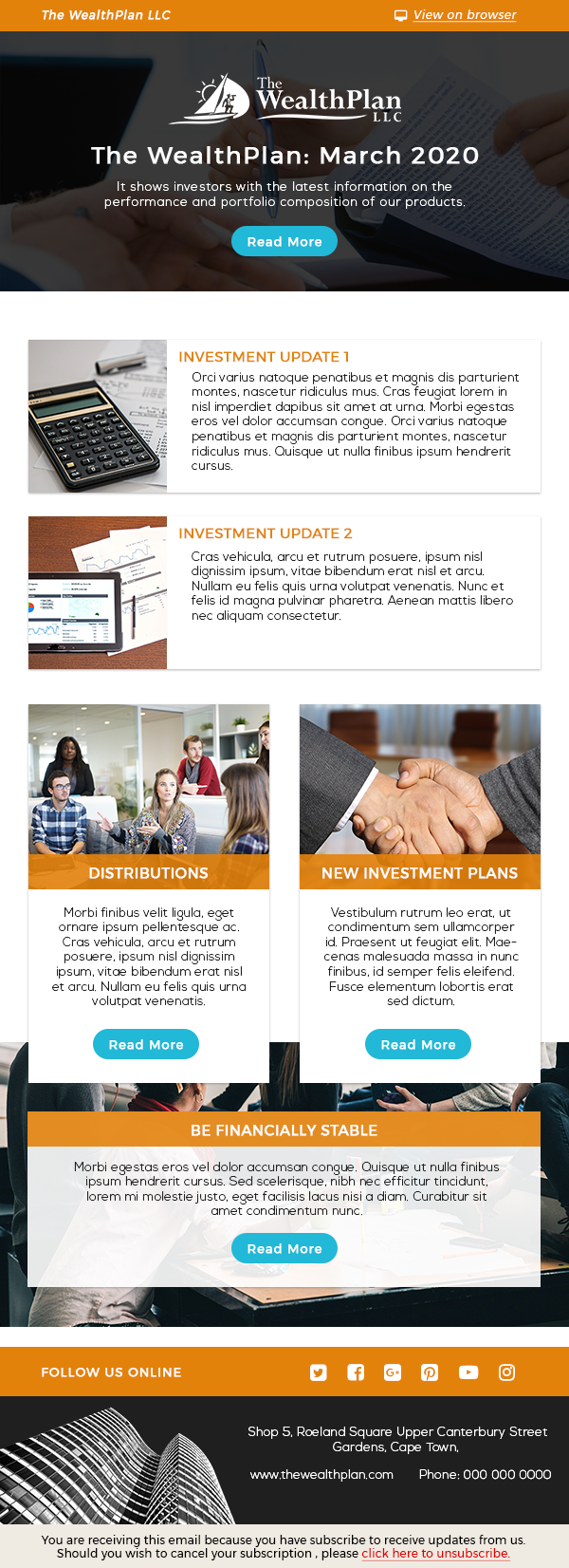 Design de Newsletter par Jose Alvin pour The WealthPlan | Design #23630996