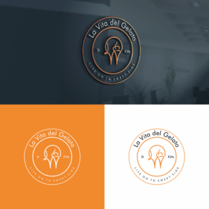 La Vita del Gelato, st kitts.  Live on th sweet side | Logo Design by ZiangArt_Studio