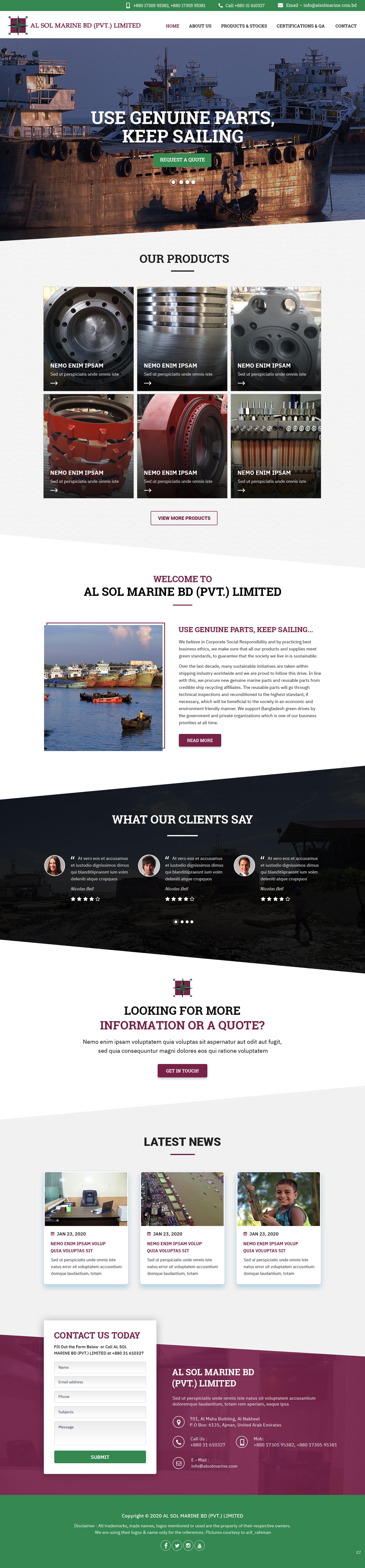Web Design by pb for Al Sol Marine Services LLC  | Design #23608637