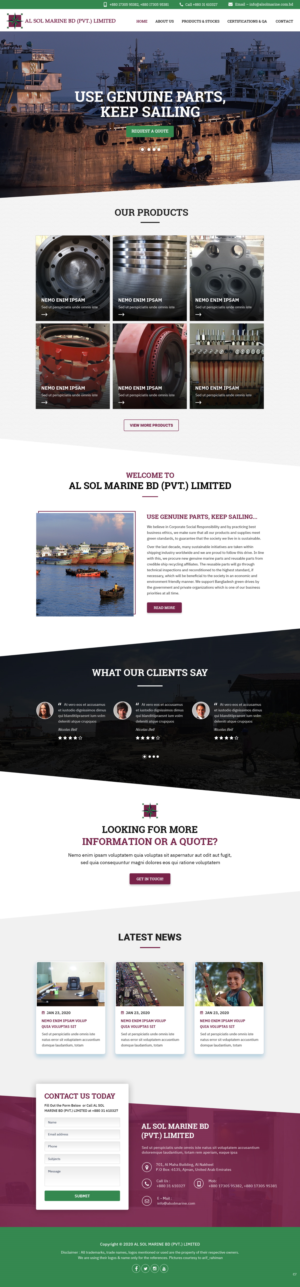 Diseño Web por pb para Al Sol Marine Services LLC  | Diseño: #23608637