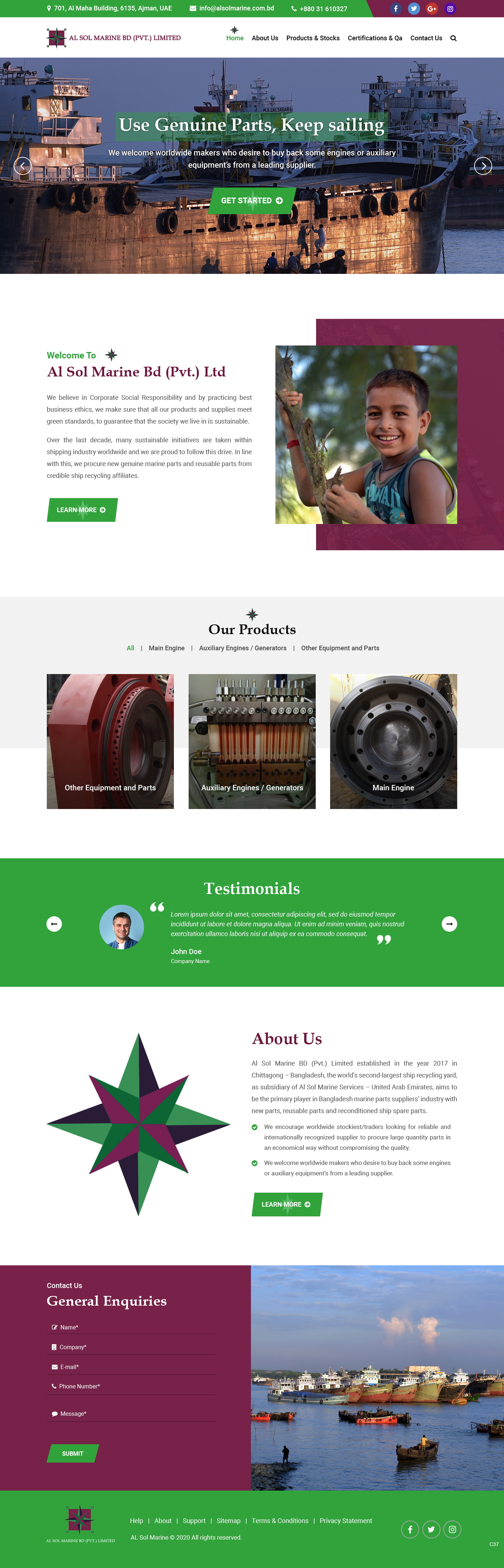 Web Design by pb for Al Sol Marine Services LLC  | Design #23608644