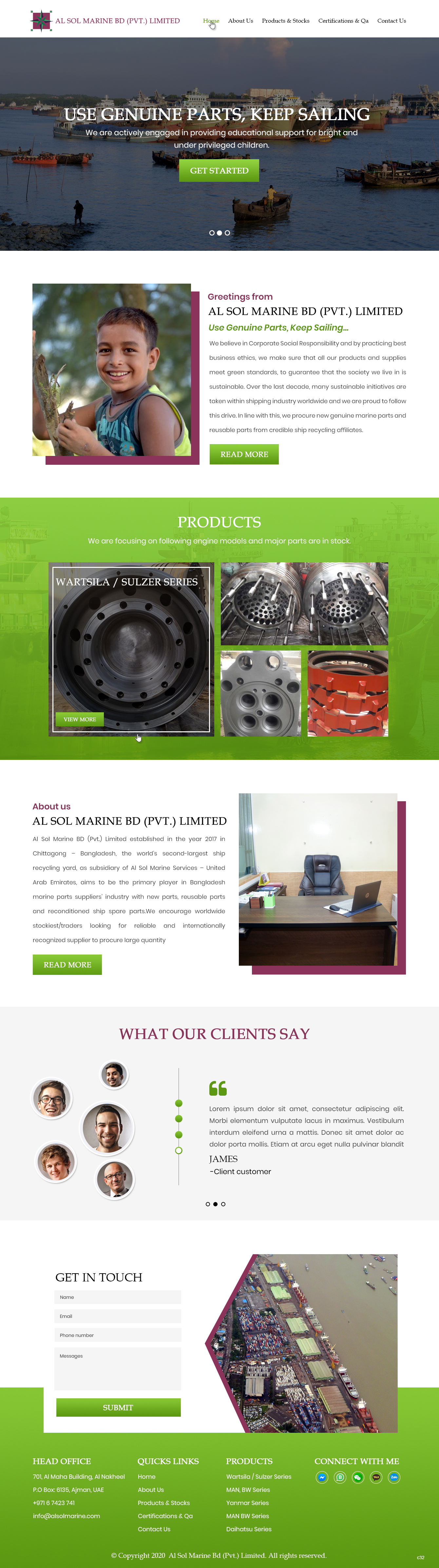 Web Design by pb for Al Sol Marine Services LLC  | Design #23608645
