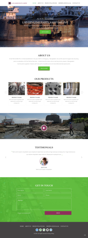 Web Design par pb pour Al Sol Marine Services LLC  | Design : #23608646