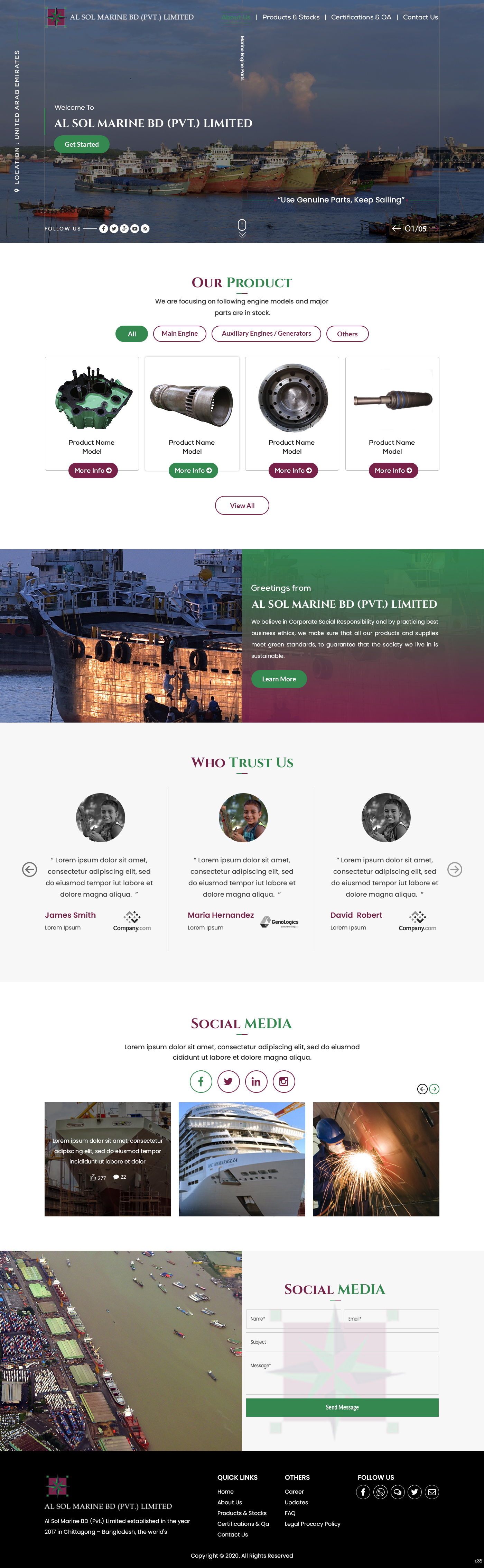 Web Design by pb for Al Sol Marine Services LLC  | Design #23608647