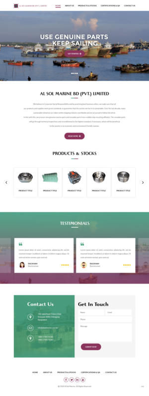 Web Design par pb pour Al Sol Marine Services LLC  | Design : #23608651