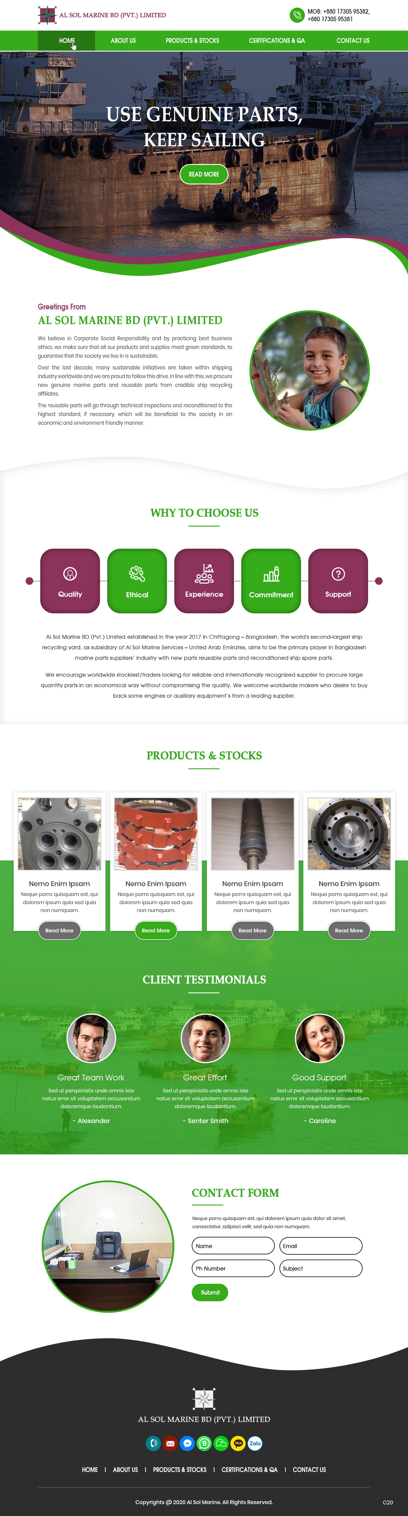 Web Design by pb for Al Sol Marine Services LLC  | Design #23608653