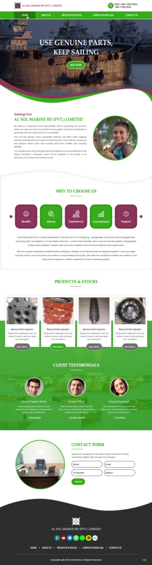 Web Design par pb pour Al Sol Marine Services LLC  | Design : #23608653