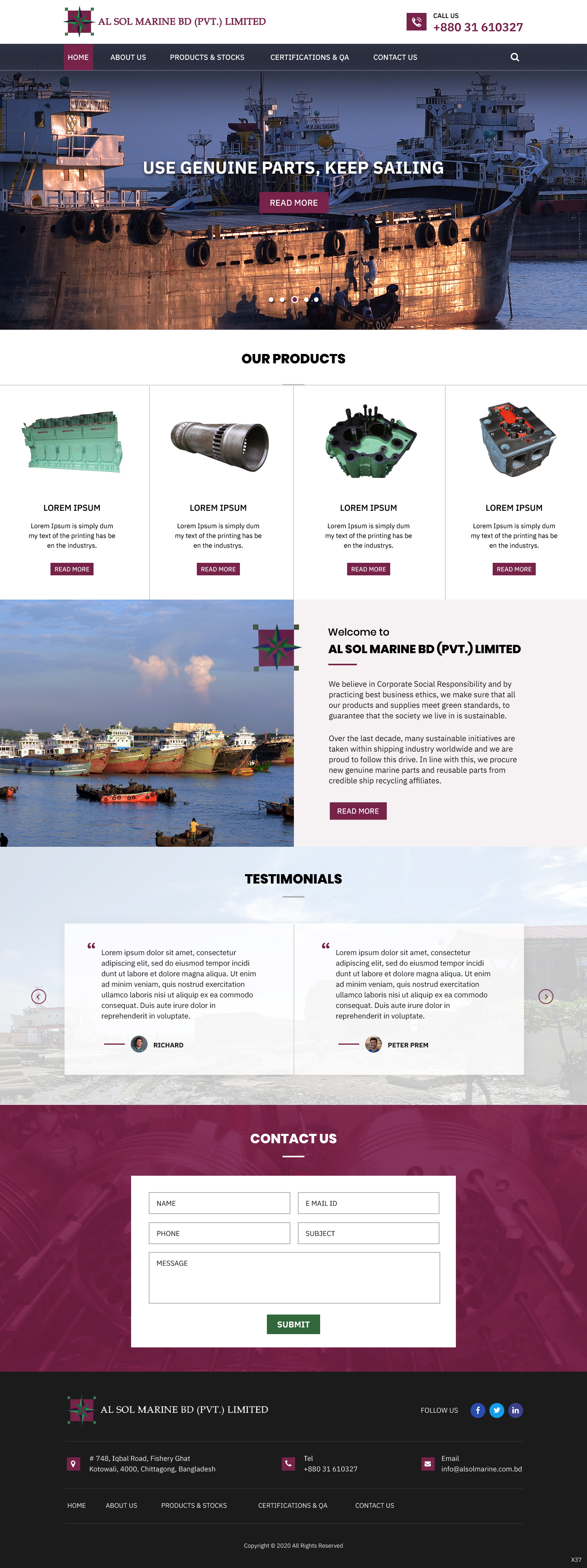 Web Design by pb for Al Sol Marine Services LLC  | Design #23608654