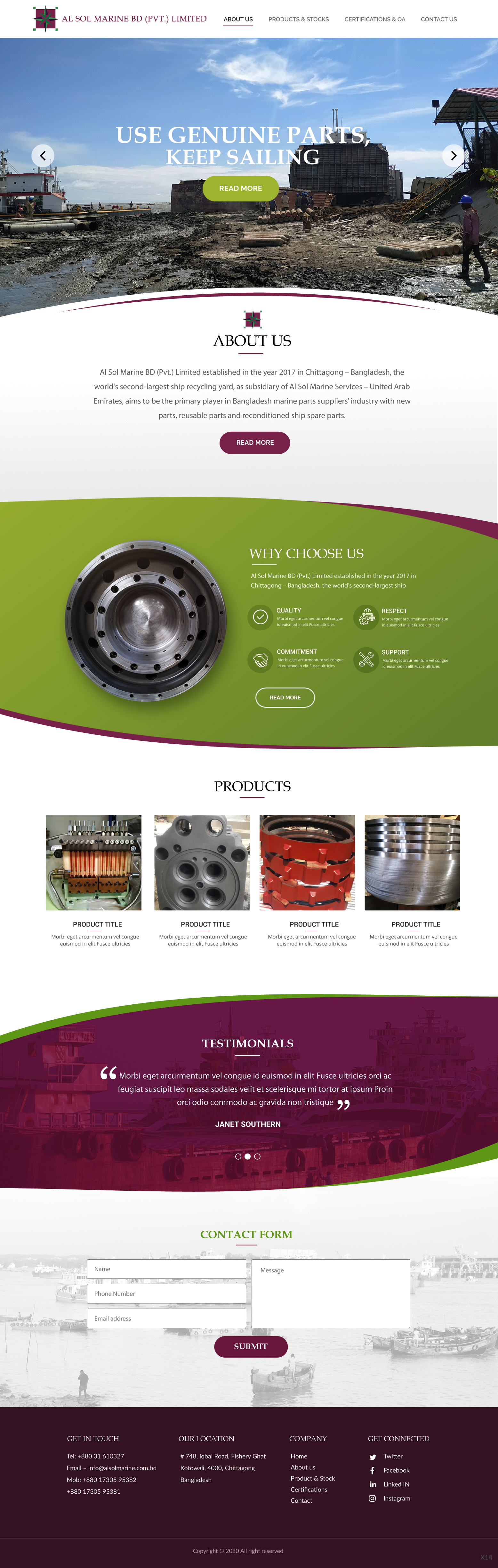 Web Design by pb for Al Sol Marine Services LLC  | Design #23608656