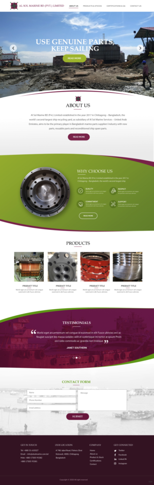 Web Design par pb pour Al Sol Marine Services LLC  | Design : #23608656