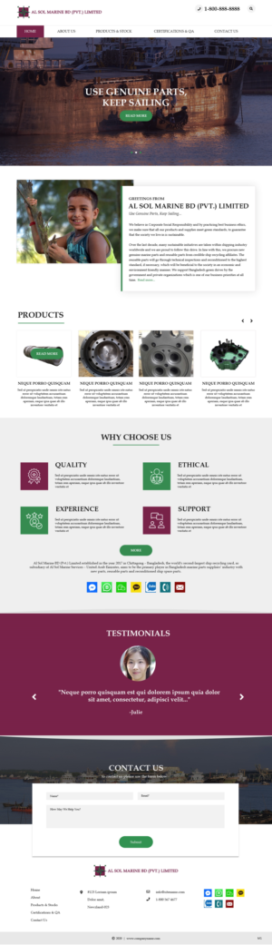 Web Design par pb pour Al Sol Marine Services LLC  | Design : #23616998