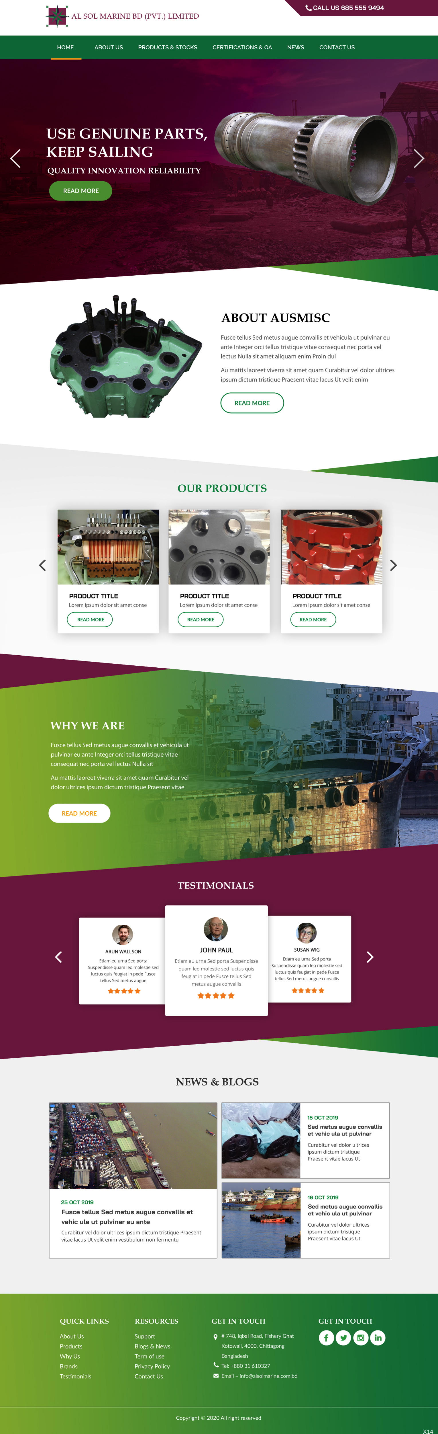 Web Design by pb for Al Sol Marine Services LLC  | Design #23635117