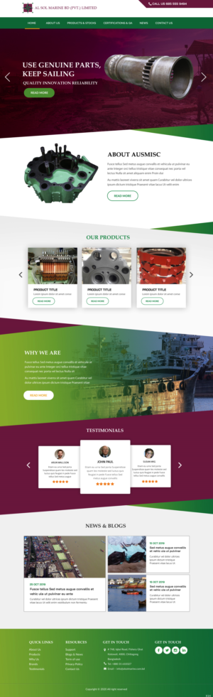 Web Design par pb pour Al Sol Marine Services LLC  | Design : #23635117