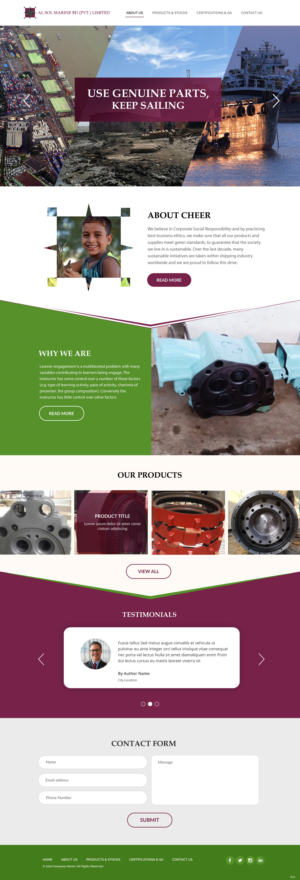Web Design par pb pour Al Sol Marine Services LLC  | Design : #23635118