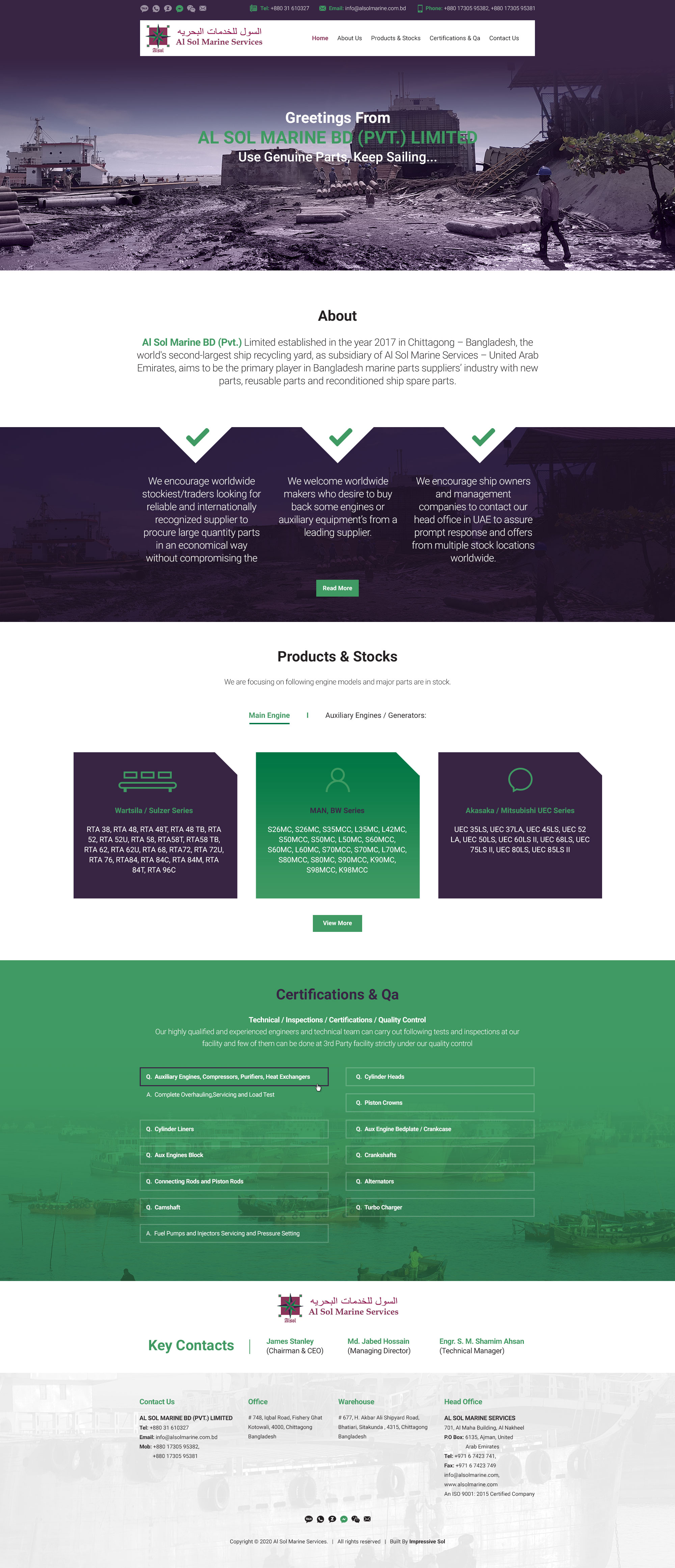 Web Design by Impressive Solutions for Al Sol Marine Services LLC  | Design #23607054