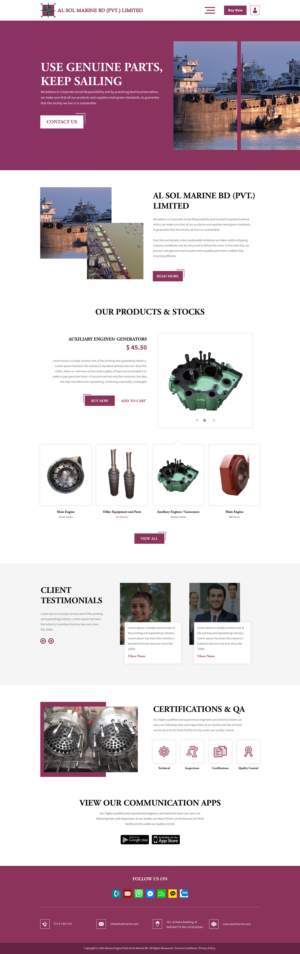 Diseño Web por rightway para Al Sol Marine Services LLC  | Diseño: #23607733