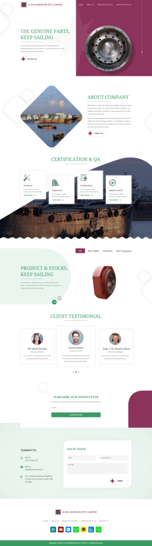 Diseño Web por rightway para Al Sol Marine Services LLC  | Diseño: #23607742