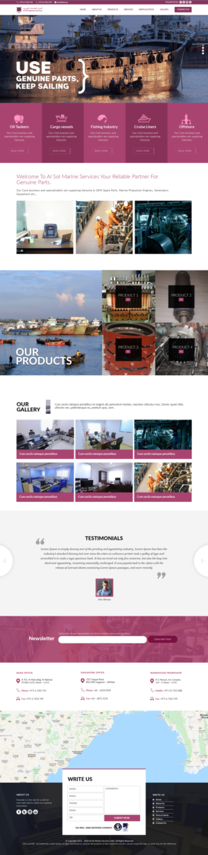 Web Design par sai.designer87 pour Al Sol Marine Services LLC  | Design : #23616579
