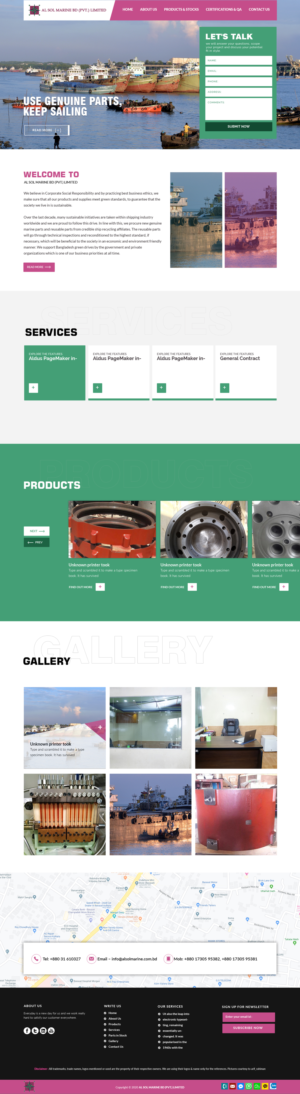 Web Design par sai.designer87 pour Al Sol Marine Services LLC  | Design : #23631652