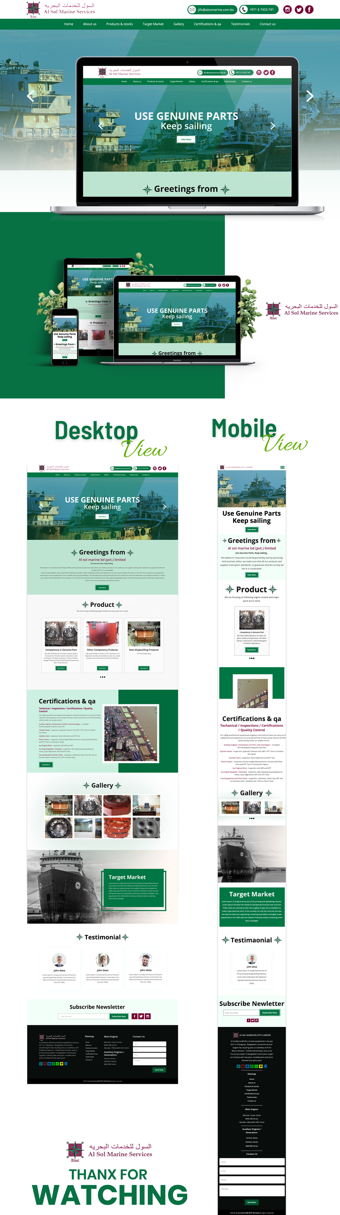 Web Design by sai.designer87 for Al Sol Marine Services LLC  | Design #23631811