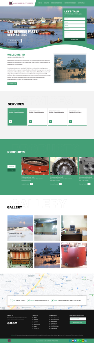 Diseño Web por sai.designer87 para Al Sol Marine Services LLC  | Diseño: #23632868
